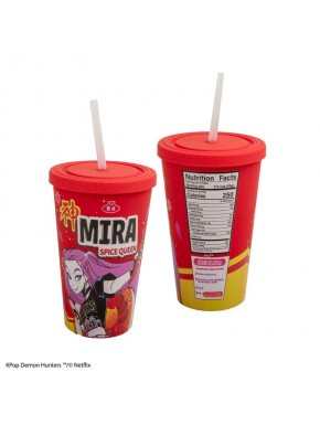 Copo tumbler vermelho Mira Spice Queen de Kpop Demon Hunters