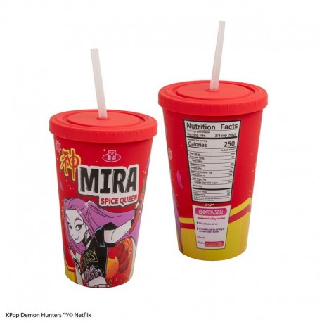 Copo tumbler vermelho Mira Spice Queen de Kpop Demon Hunters