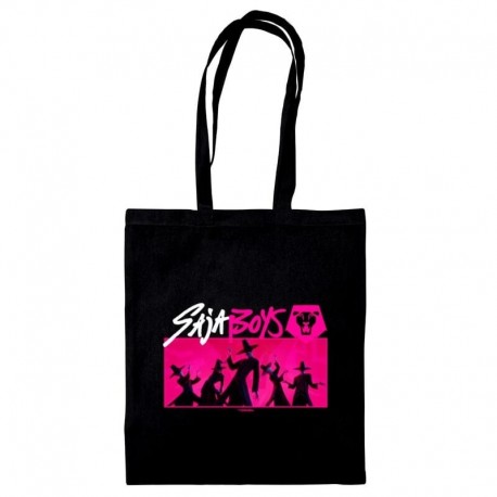 Bolsa tote negra Saja Boys con diseño Kpop Demon Hunters