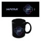 Taza negra con logo Huntrix KPOP Demon Hunters