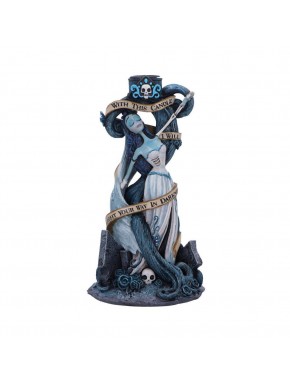 Candelero La Novia Cadáver con detalles góticos, 19 cm