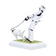 Estatua de Stormtrooper paseando a un perro, 16 cm, poliresina