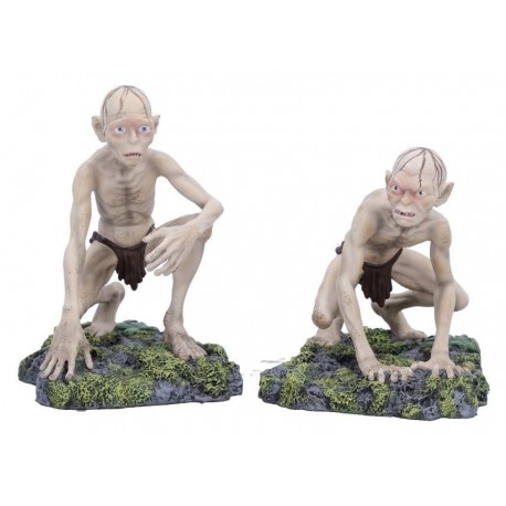 figuras de Gollum y Smeagol sobre bases rocosas