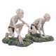 figuras de Gollum y Smeagol sobre bases rocosas