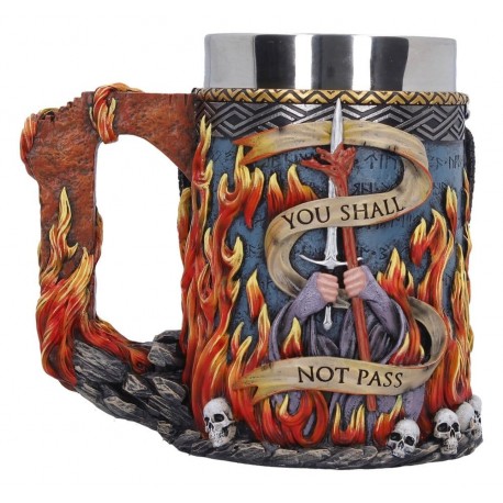 Caneca Balrog O Senhor dos Anéis com design de chamas
