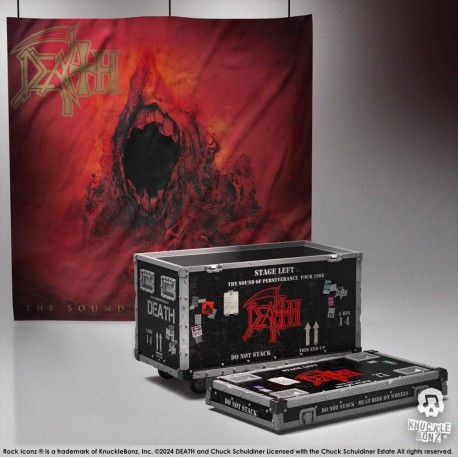 Estátua de coleção Death Rock Ikonz On Tour e fundo de palco