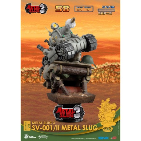 Diorama de Metal Slug SV-001/II de 16 cm en un fondo de batalla