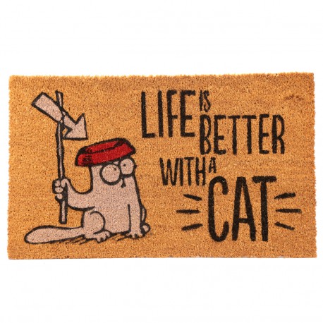 Felpudo de Coco - Simon's Cat. Life Is Better With A Cat