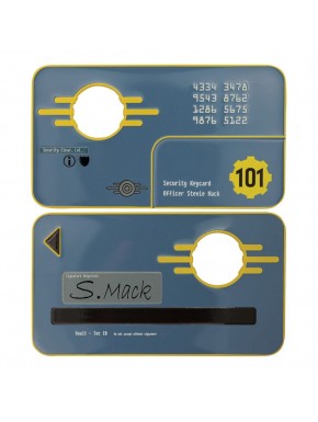 Réplica de metal de tarjeta de seguridad de Fallout 3