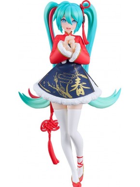 Estátua PVC Hatsune Miku Ano Novo Chinês 17 cm