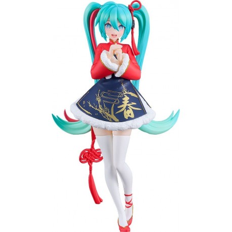 Estátua PVC Hatsune Miku Ano Novo Chinês 17 cm