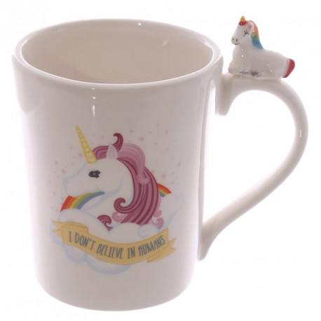 Taza de Cerámica con Unicornio pequeño en el Asa