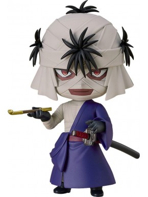 Figurine Nendoroid de Makoto Shishio 10 cm en pose avec épée et fond de flammes