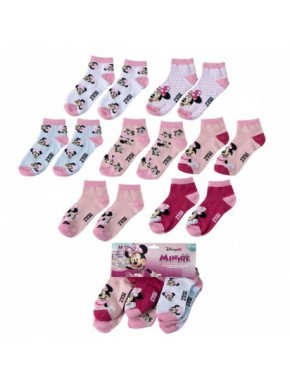 Pack de chaussettes cheville Minnie en rose et bleu