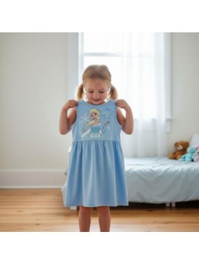 Vestido azul de niña con Elsa de Frozen