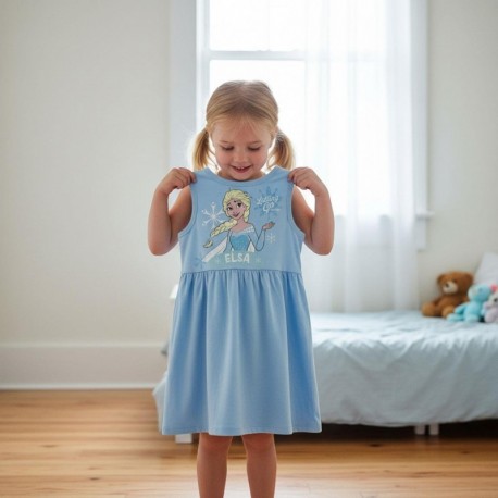 Vestido azul infantil com Elsa de Frozen