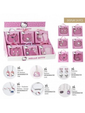 Conjunto de bijuteria Hello Kitty com colares e brincos