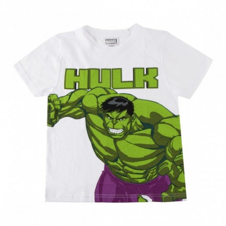 T-shirt Hulk blanc à manches courtes pour enfants