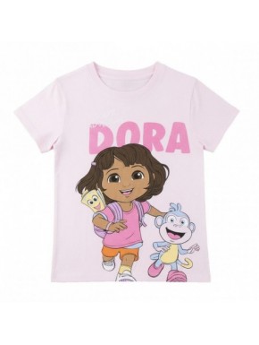 T-shirt rose Dora l'Exploratrice pour filles
