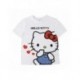 Camiseta curta branca da Hello Kitty para meninas