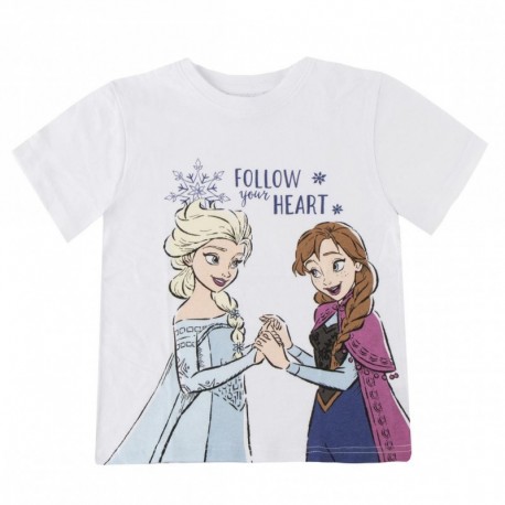 T-shirt blanc Frozen avec Elsa et Anna pour filles
