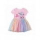 Robe Bisounours rose avec jupe arc-en-ciel pour filles