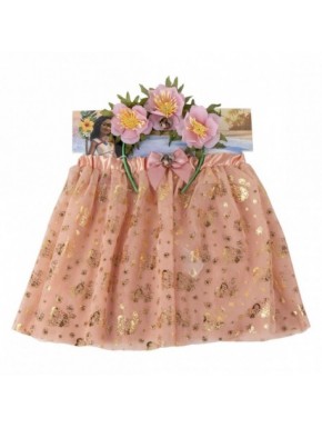 Ensemble de beauté Moana avec jupe corail et serre-tête floral