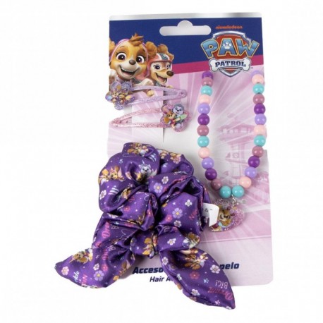 Ensemble de beauté Paw Patrol violet avec nœud et collier