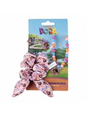 Set de belleza Dora la Exploradora con diadema, pinzas y collar multicolor