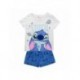 Pyjama court garçon Stitch blanc et bleu