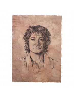 Litografia de Bilbo Baggins de O Hobbit em papel artístico