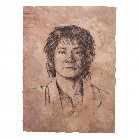 Litografia de Bilbo Baggins de O Hobbit em papel artístico