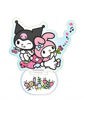 Figura acrílica holográfica Kuromi y My Melody de Sanrio
