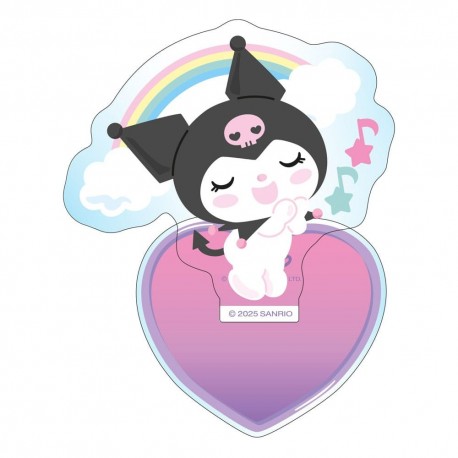 Figura acrílica holográfica de Kuromi de 6 cm en un diorama