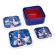 Pack de 3 fiambreras de Sonic en colores azul y rojo