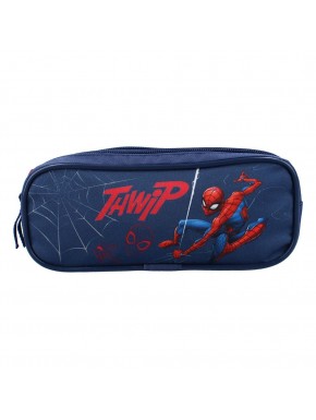 Estuche de lápices azul de Spider-Man con ilustración del personaje
