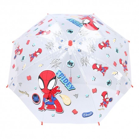 Guarda-chuva transparente do Homem-Aranha com design Spidey