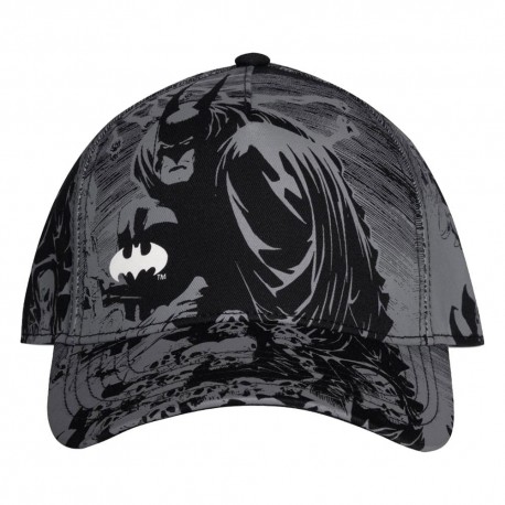 Casquette de baseball grise Batman avec design et logo