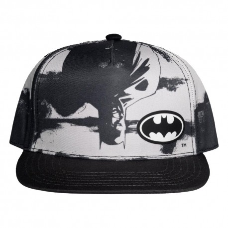 Gorra de béisbol Batman con logo upside down en blanco y negro