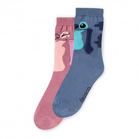 Meias Lilo & Stitch azul e rosa