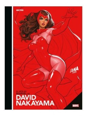 Libro El Arte de Marvel por David Nakayama, cubiertas rojas y personajes icónicos
