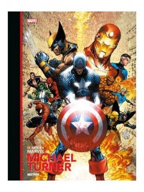 Portada del libro El Arte de Marvel de Michael Turner mostrando personajes icónicos