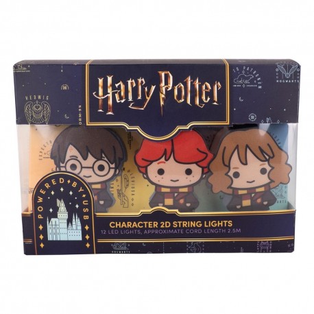 Luces de hadas Harry Potter 2D con personajes en diseño encantador