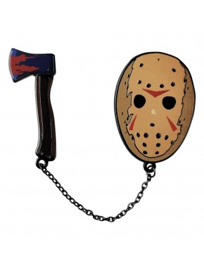 Emblemas de metal Sexta-Feira 13 com máscara e machado