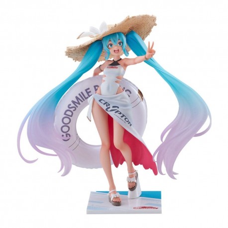 Estatua PVC Racing Miku 2024 con sombrero y flotador