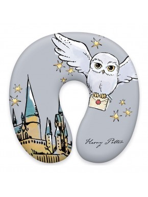 Almohada cervical Harry Potter con diseño de Hedwig y Hogwarts