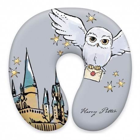Almohada cervical Harry Potter con diseño de Hedwig y Hogwarts