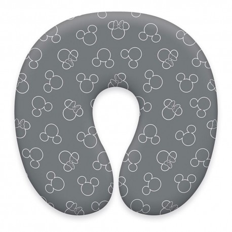Almofada cervical cinza Disney Mickey e Minnie