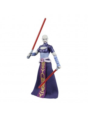 Figura de Asajj Ventress de Star Wars com sabres de luz