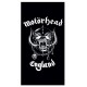 Toalha preta Motörhead com logo branco